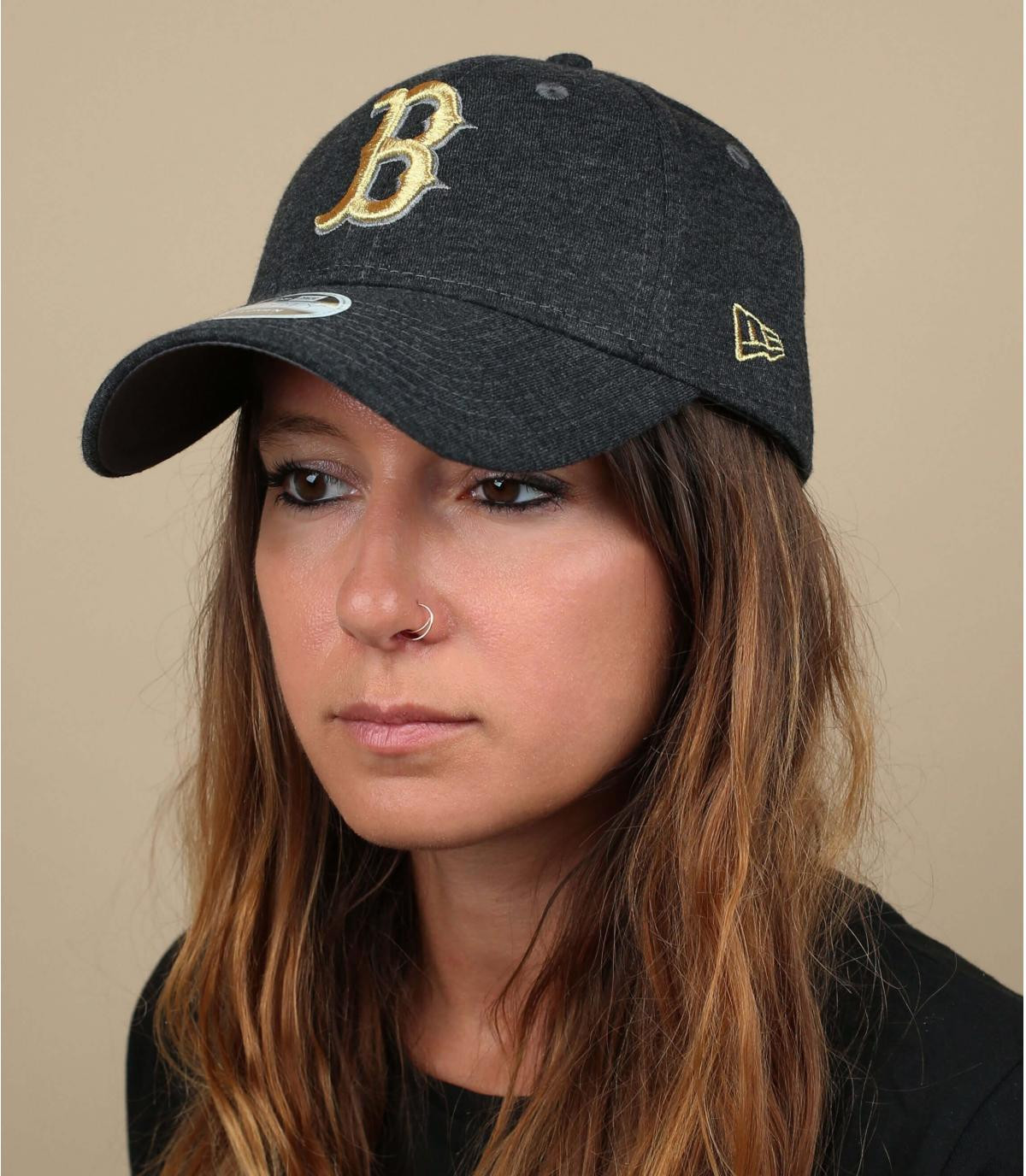 women B grey gold cap Wmns Ess Jersey 9Forty Boston graphite gold